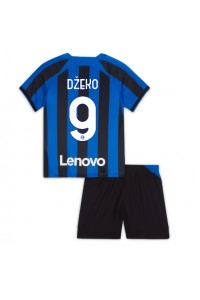 Inter Milan Edin Dzeko #9 Babyklær Hjemme Fotballdrakt til barn 2022-23 Korte ermer (+ Korte bukser)